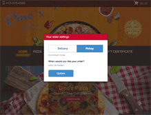 Tablet Screenshot of dinospizzama.com